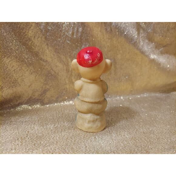 Vintage 50s 60s Small Rubber Monkey Toy Figure Red White Blue Animal No Squeak - Picture 7 of 16